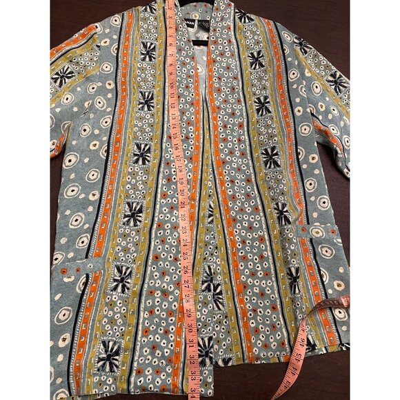 Diane Gilman 100% Silk Oversized Blazer Jacket Abstract Print Pockets Large - Picture 9 of 9